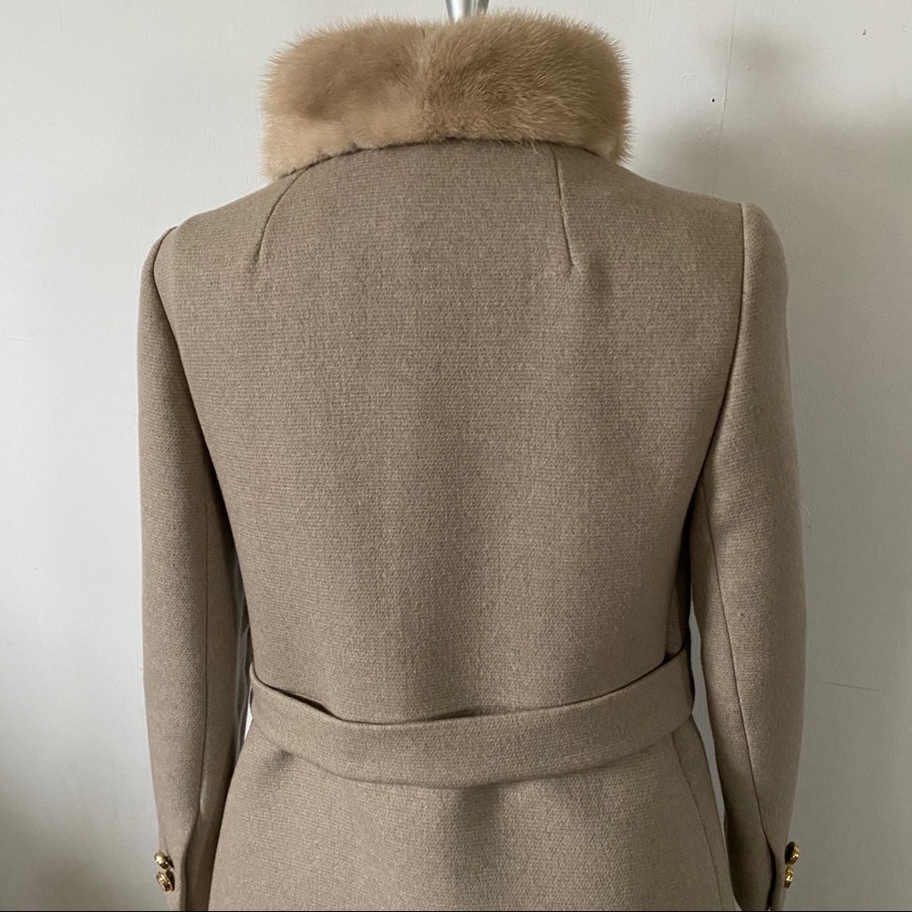 Vintage Blonde Mink & Wool Overcoat Beige Coat - Picture 7 of 15
